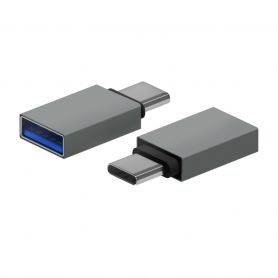 MINI ADAPTADOR AISENS ALUMINIO USB 3.2 GEN1 3A USB-C/M-A/H GRIS