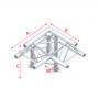 Milos Corner 90° down left, apex up Deco-22 Triangle truss - Imagen 1