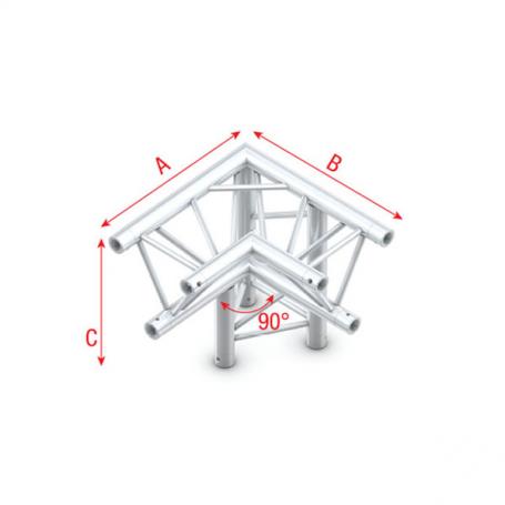 Milos Corner 90° down right, apex down Deco-22 Triangle truss - Imagen 1