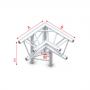 Milos Corner 90° down left, apex down Deco-22 Triangle truss - Imagen 1