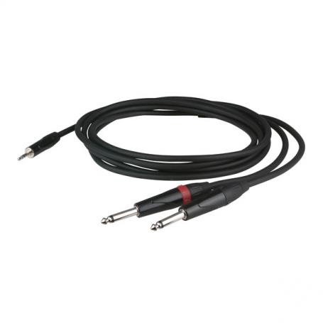 DAP FLX31 - stereo mini Jack > 2 mono Jack L/R Cuerpo con conector Jack empotrado, 3 m - Imagen 1