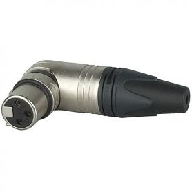 Neutrik XLR 3p. 90° Connector Female Contactos de plata, carcasa de níquel - Imagen 1