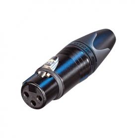 Neutrik XLR 3p. Connector Female Con carcasa de metal negro con contactos plateados - Imagen 1