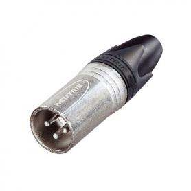 Neutrik XLR 3p. Connector Male Con carcasa de metal negro con contactos plateados - Imagen 1