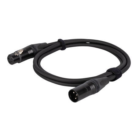 DAP FLN01 - Mic/Line Cable XLR M/F 3P Neutrik NC3-BAG Series 0.75 m 0,75 m - Chapado en plata