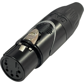 DAP XLR 5P X-type - female Black end cap - nickel housing Tapa negra - carcasa de níquel