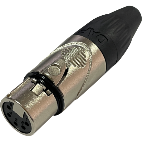 DAP XLR 5P X-type - female Black end cap - nickel housing Tapa negra - carcasa de níquel