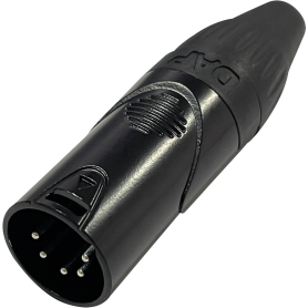 DAP XLR 5P X-type - male Black end cap - black housing Tapa negra - carcasa negra