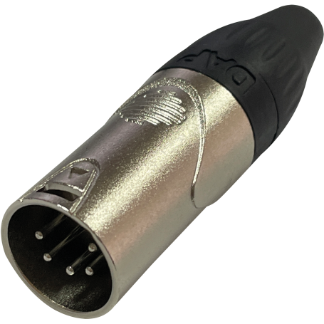 DAP XLR 5P X-type - male Black end cap - nickel housing Tapa negra - carcasa de níquel