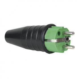 PCE Rubber Schuko 230V/240V CEE7/VII Connector Male Verde - Imagen 1
