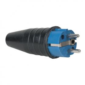 PCE Rubber Schuko 230V/240V CEE7/VII Connector Male Azul - Imagen 1