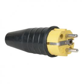 PCE Rubber Schuko 230V/240V CEE7/VII Connector Male Amarillo - Imagen 1