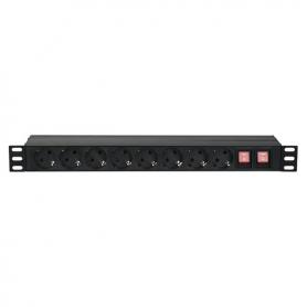 Showtec 19" 1U Main Power Strip 16 Control delantero y trasero - Imagen 1