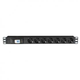 Showtec 19" 1U Socketstrip 7 Con disyuntor - Imagen 1