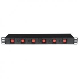 Showtec 19" 1U Socketstrip 6 zonas - Imagen 1