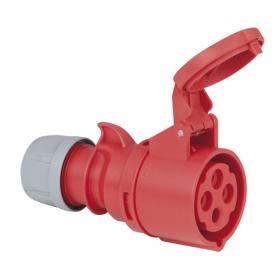 PCE CEE 16A 400V 4p Plug Female Rojo, IP44 - Imagen 1