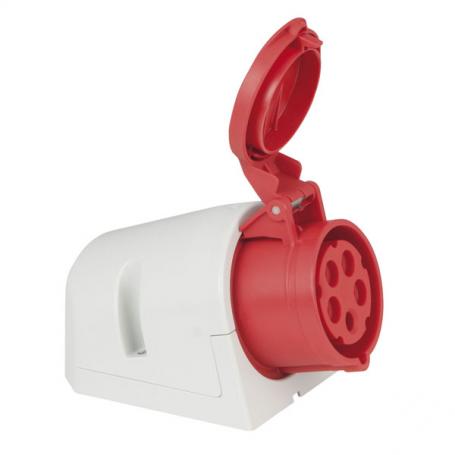 PCE CEE 16A 400V 5p Wallmount Female Rojo, IP44 - Imagen 1