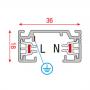 Artecta 1-Phase Track 1000 mm Blanco - (RAL9003) - Imagen 3