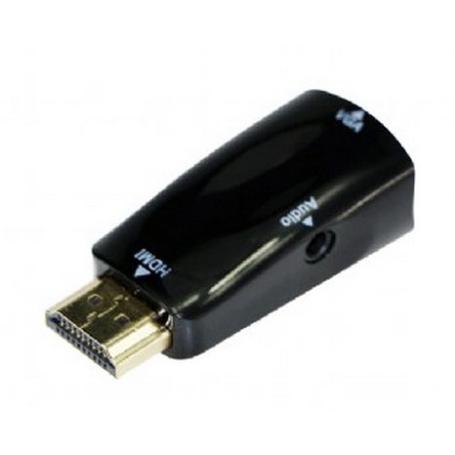 ADAPTADOR GEMBIRD HDMI A VGA HEMBRA CON 3,5MM AUDIO 0,15M - Imagen 1