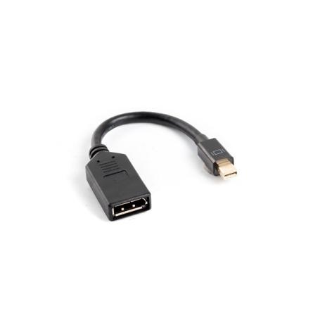 ADAPTADOR LANBERG DISPLAYPORT MINI MACHO A DISPLAYPORT HEMBRA CABLE 10 CM NEGRO - Imagen 1