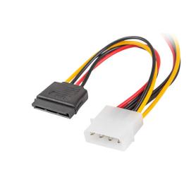 CABLE LANBERG ALIMENTACION MOLEX MACHO A 2X SATA HEMBRA 15 CM - Imagen 1