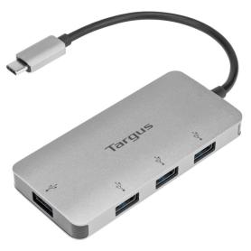 ADAPTADOR TARGUS USB-C A 4xUSB 3.0 PLATA - Imagen 1