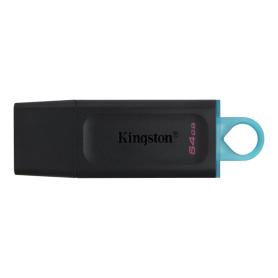 USB 3.2 KINGSTON 64 GB DATATRAVELER EXODIA NEGRO / TURQUESA - Imagen 1