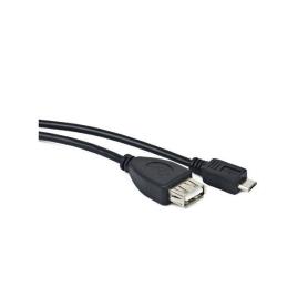 CABLE USB LANBERG MICRO M A USB-A F 2.0 OTG NEGRO 15CM OEM - Imagen 1