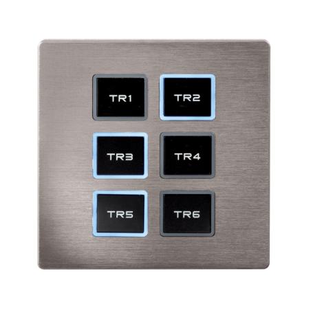 Showtec Wall Panel Remote for TR-512 Install/Pocket Panel frontal plateado - Imagen 1