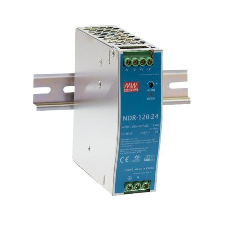 Meanwell DIN Rail Power Supply 120 W/24 VDC Mean Well NDR-120-26 - Imagen 1