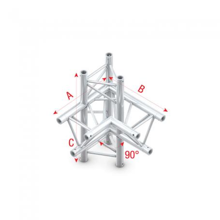 Milos Pro-30 Triangle F Truss - 3-way horizontal - 50 cm ATF36sp - 90° corner - silver - F - Imagen 1