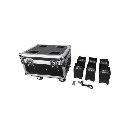 Showtec EventLITE 4/10 Q6 Set Caja de transporte incl. seis unidades de EventLITE 4/10 Q6