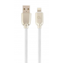 CABLE DE DATOS Y CARGA GEMBIRD 8 PINES DE CAUCHO PREMIUM, 2M, BLANCO