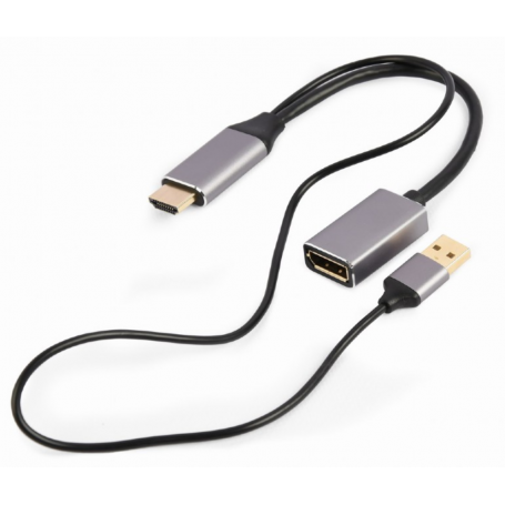 ADAPTADOR GEMBIRD  ACTIVO 4K HDMI MACHO A DISPLAYPORT HEMBRA NEGRO