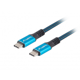 CABLE USB-C 4.0 LANBERG MACHO/MACHO 0.5M 100W 8K 30HZ NEGRO/AZUL