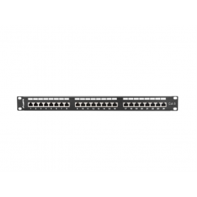 PATCH PANEL LANBERG 24 PUERTOS 1U 19" CAT.6 SFTP NEGRO