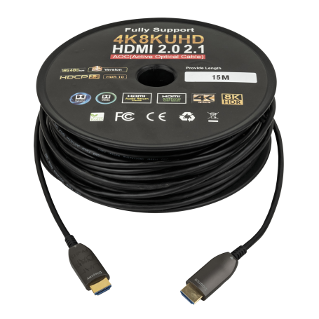 DAP HDMI 2.0 AOC 4K Fibre Cable 15 m - Chapado en oro