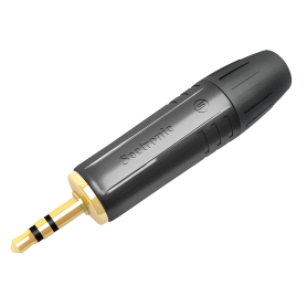 Seetronic Jack Plug 3.5 mm Stereo Contactos chapados en oro - carcasa negra - tapa negra