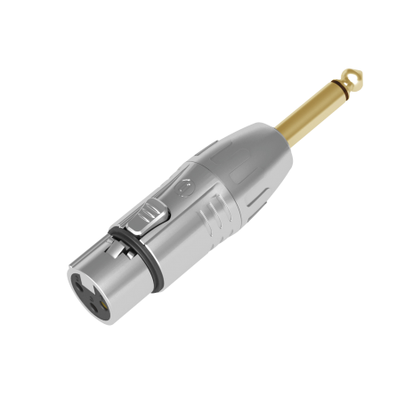 Seetronic XLR 3P female to Jack mono male Contactos chapados en oro - carcasa plateada