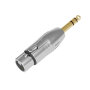 Seetronic XLR 3P female to Jack stereo male Contactos chapados en oro - carcasa plateada