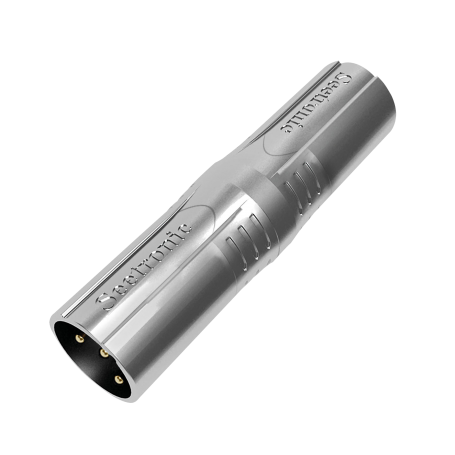 Seetronic XLR 3P male to XLR 3P male Contactos chapados en oro - carcasa plateada