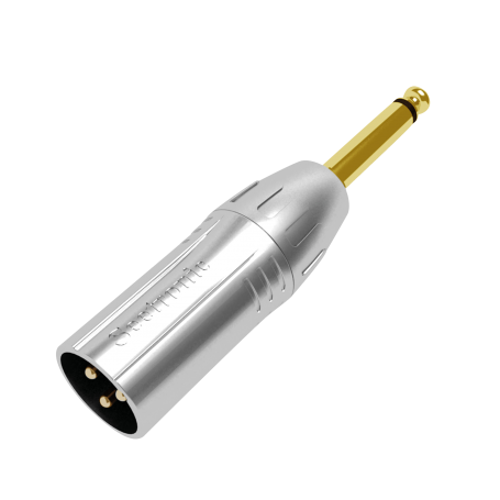 Seetronic XLR 3P male to Jack mono male Contactos chapados en oro - carcasa plateada