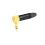 Seetronic Jack Plug 3.5 mm Stereo - 90° Contactos chapados en oro - carcasa negra - tapa negra