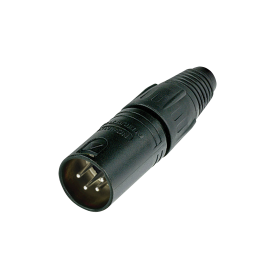 Neutrik XLR 4P Connector - male Carcasa negra con contactos plateados