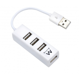 HUB EWENT USB 2.0 HIGH SPEED USB-A 4 PUERTOS BLANCO